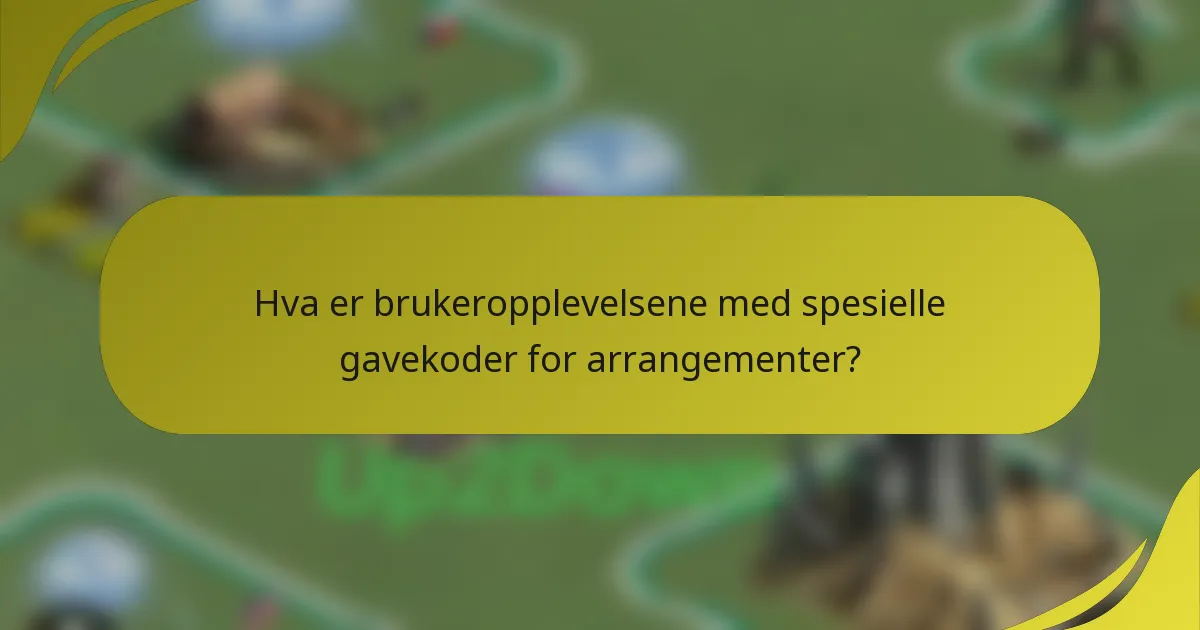 Hva er brukeropplevelsene med spesielle gavekoder for arrangementer?