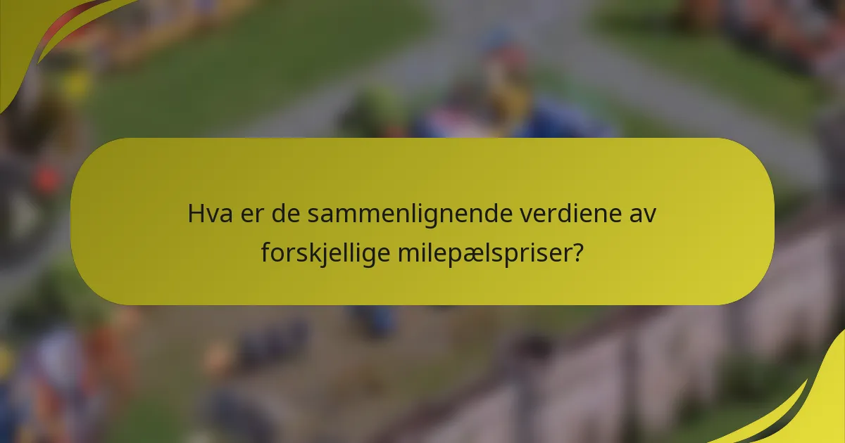 Hva er de sammenlignende verdiene av forskjellige milepælspriser?