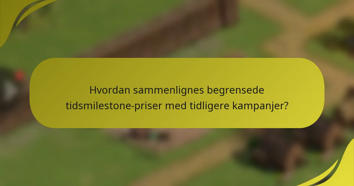 Hvordan sammenlignes begrensede tidsmilestone-priser med tidligere kampanjer?