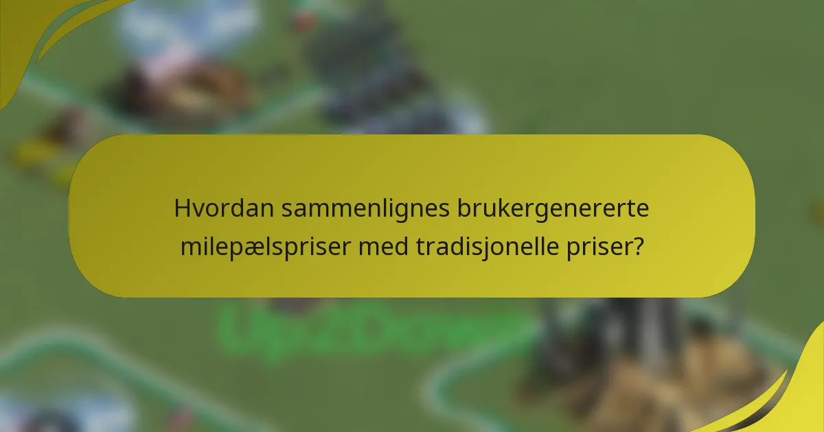 Hvordan sammenlignes brukergenererte milepælspriser med tradisjonelle priser?