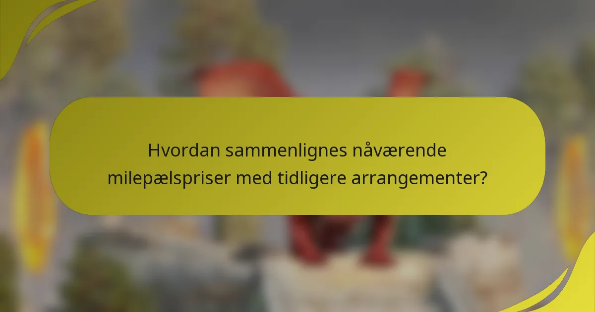 Hvordan sammenlignes nåværende milepælspriser med tidligere arrangementer?