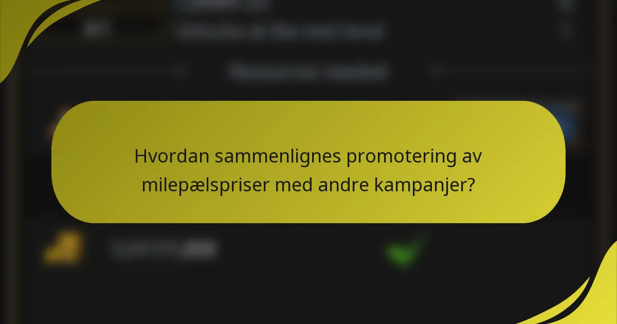 Hvordan sammenlignes promotering av milepælspriser med andre kampanjer?